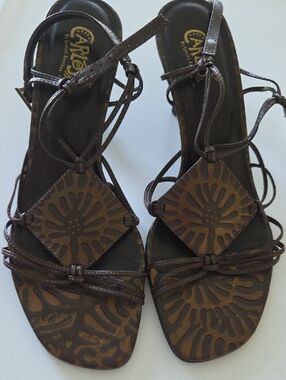 Shoes with faux metallic finish